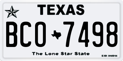 TX license plate BCO7498