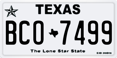 TX license plate BCO7499