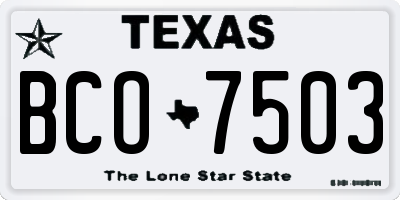 TX license plate BCO7503