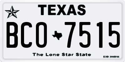 TX license plate BCO7515