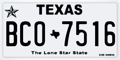 TX license plate BCO7516