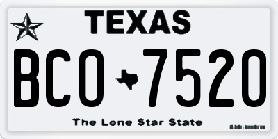TX license plate BCO7520