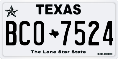 TX license plate BCO7524