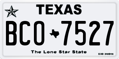 TX license plate BCO7527