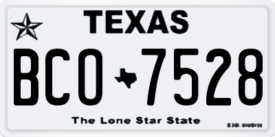 TX license plate BCO7528
