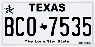 TX license plate BCO7535