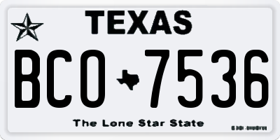 TX license plate BCO7536