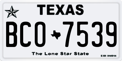 TX license plate BCO7539
