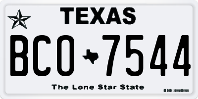TX license plate BCO7544