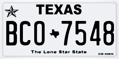 TX license plate BCO7548