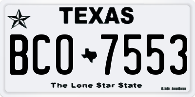 TX license plate BCO7553