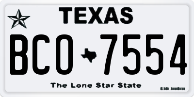 TX license plate BCO7554