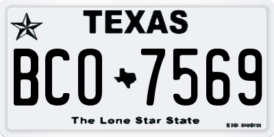 TX license plate BCO7569