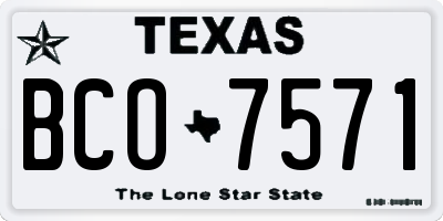 TX license plate BCO7571
