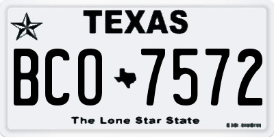 TX license plate BCO7572