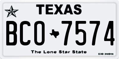 TX license plate BCO7574
