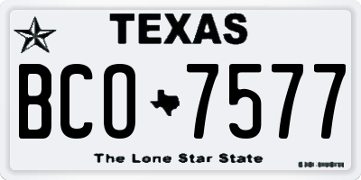 TX license plate BCO7577