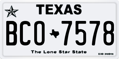 TX license plate BCO7578