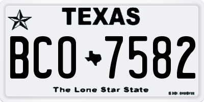 TX license plate BCO7582