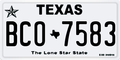 TX license plate BCO7583