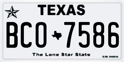 TX license plate BCO7586