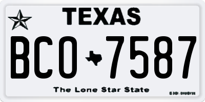TX license plate BCO7587