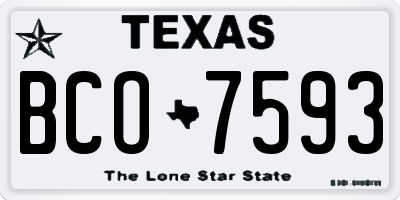TX license plate BCO7593