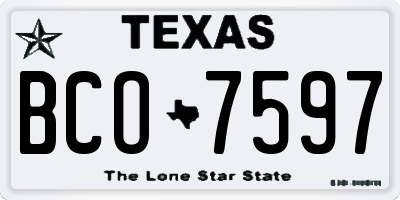 TX license plate BCO7597