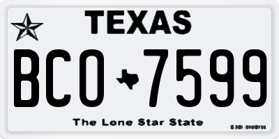 TX license plate BCO7599