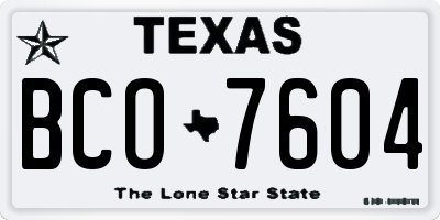 TX license plate BCO7604