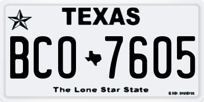 TX license plate BCO7605