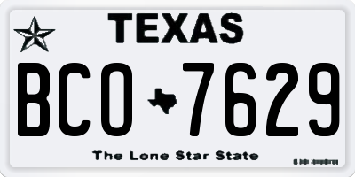 TX license plate BCO7629