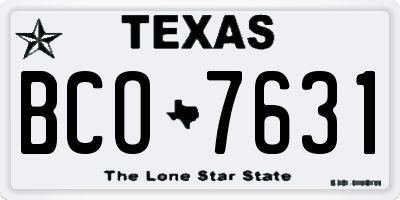 TX license plate BCO7631