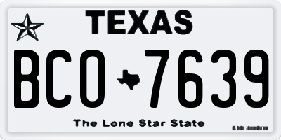 TX license plate BCO7639