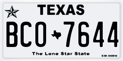 TX license plate BCO7644