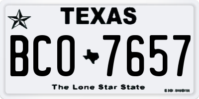 TX license plate BCO7657