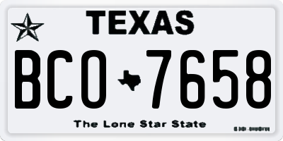 TX license plate BCO7658