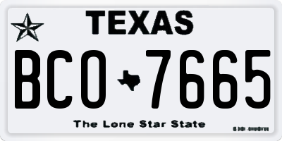 TX license plate BCO7665