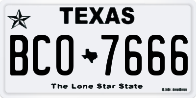 TX license plate BCO7666