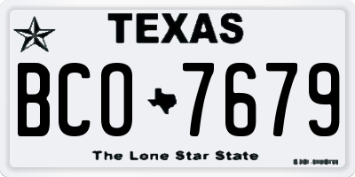 TX license plate BCO7679
