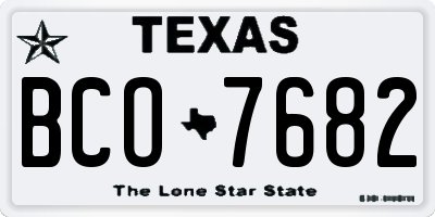TX license plate BCO7682