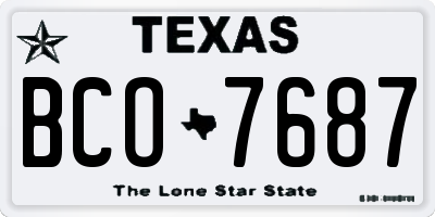 TX license plate BCO7687