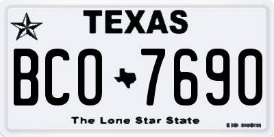 TX license plate BCO7690