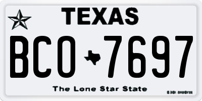 TX license plate BCO7697