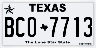 TX license plate BCO7713