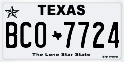 TX license plate BCO7724