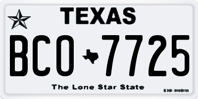 TX license plate BCO7725