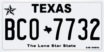 TX license plate BCO7732