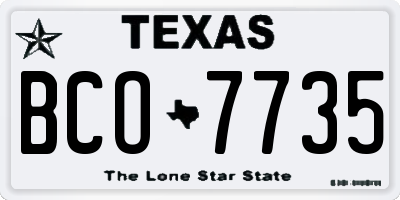 TX license plate BCO7735
