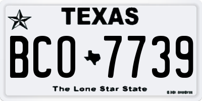 TX license plate BCO7739